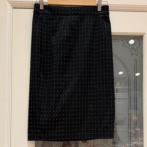 White House Black Market Black Pencil Skirt with Dots